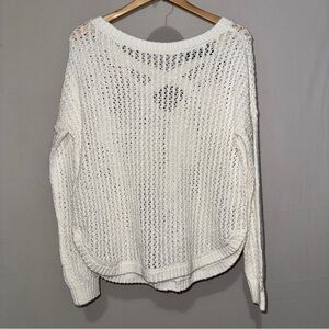 Hollister Women's Cream/White Open Knit Sweater NWT size small swim cover